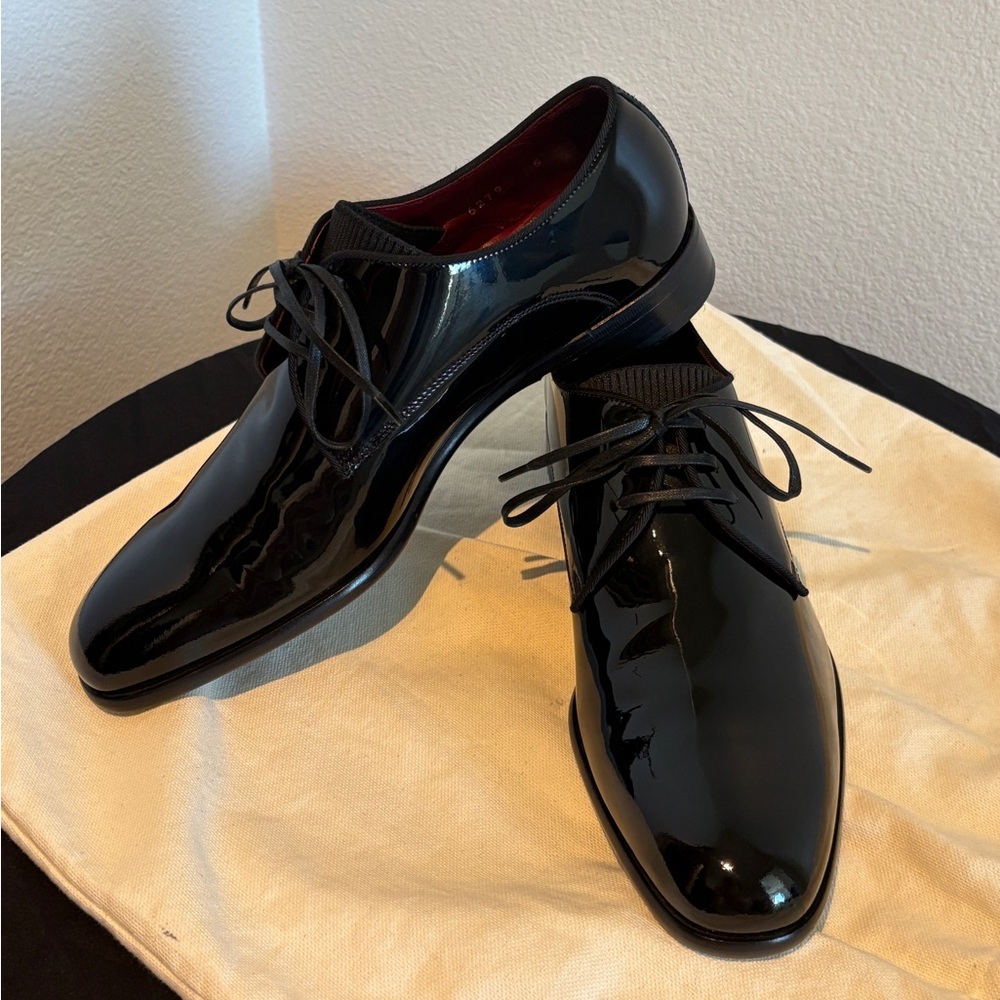 Dolce & Gabbana shine patent leather derby dress shoes mens US 5